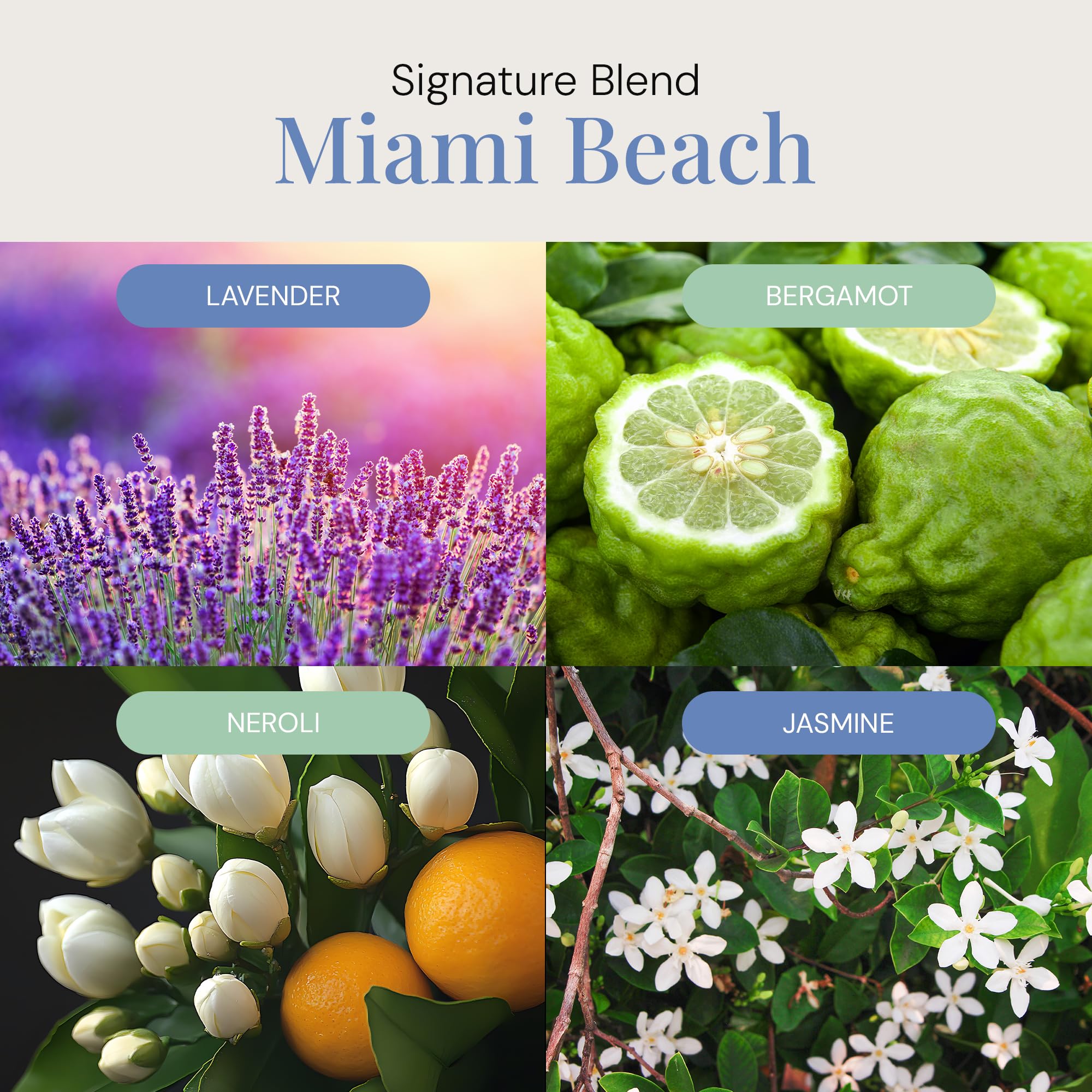 Air Esscentials Miami Beach Aroma Oil diffuser-ready; compatible with cold-air and ultrasonic units.