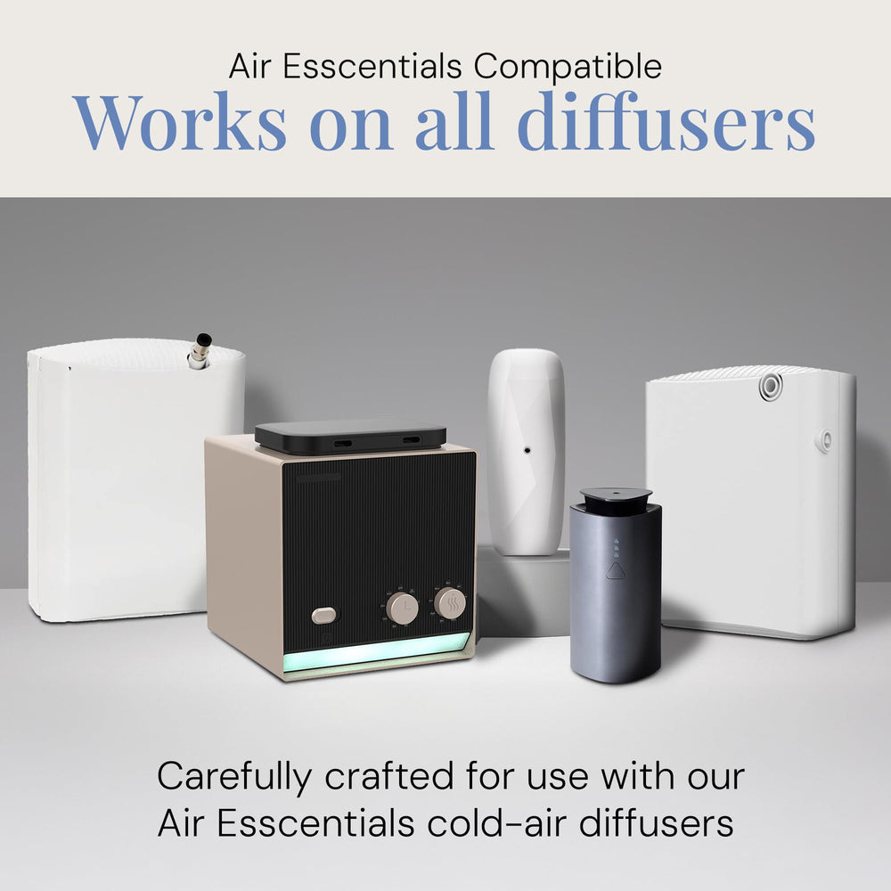Air Esscentials Miami Beach luxury packaging elevating diffuser setup aesthetics.