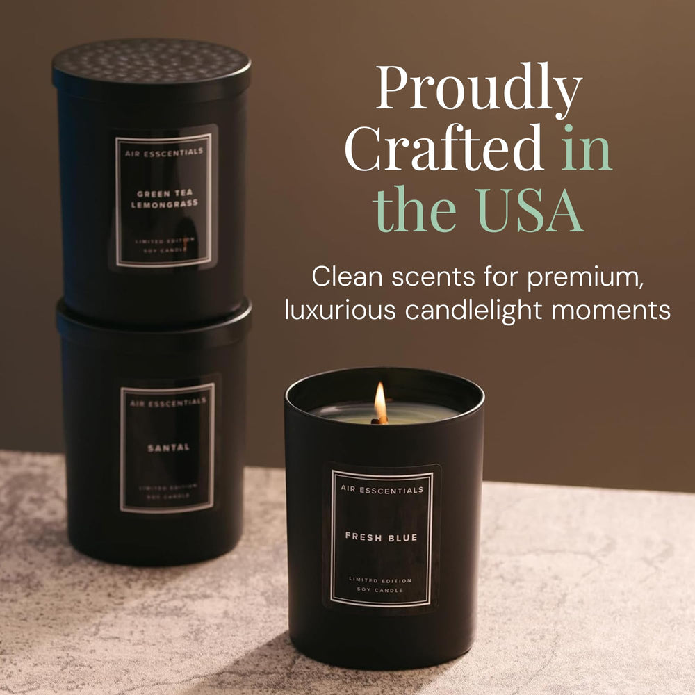 Air Esscentials Santal cozy room scene evokes upscale relaxation.