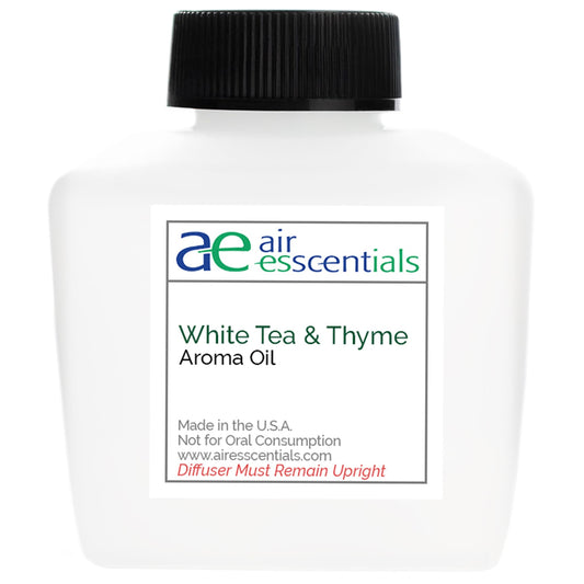 Air Esscentials white tea thyme aroma oil bottle for diffusers with long-lasting scent