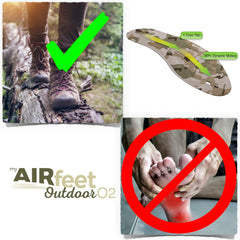 AIR FEET Outdoor O2 packaging and branding, conveying quality and warranty
