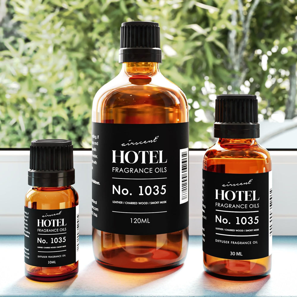 Air-Scent Cade 26 diffuser oil showing charred wood for smoky warmth