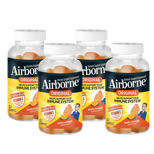 Airborne vitamin C gummies bottle for on-the-go immune support