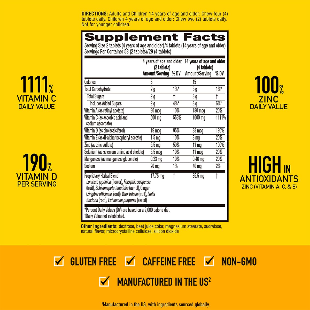 Airborne antioxidants A C E graphic supports immune health.