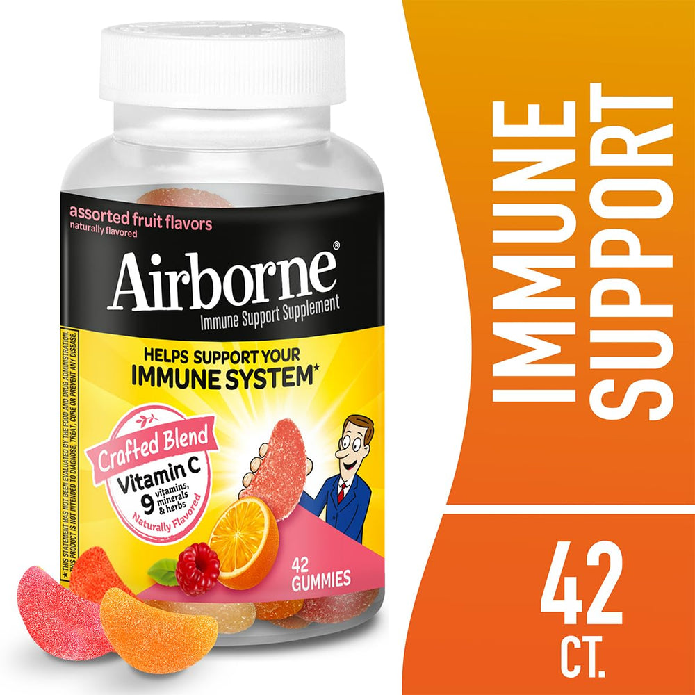 Close-up of assorted fruit gummies representing tasty immune support flavors.