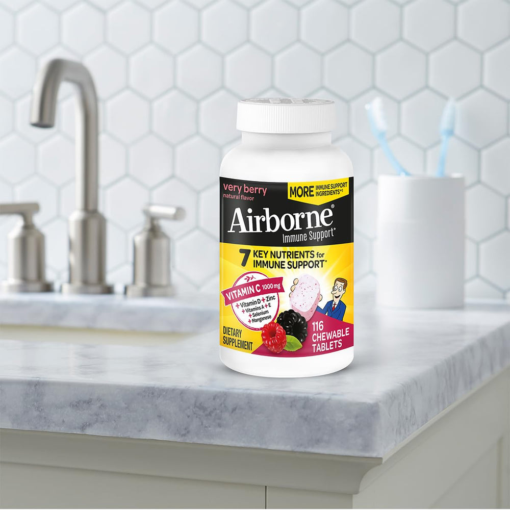 Airborne chewables offer convenient immune support without water.