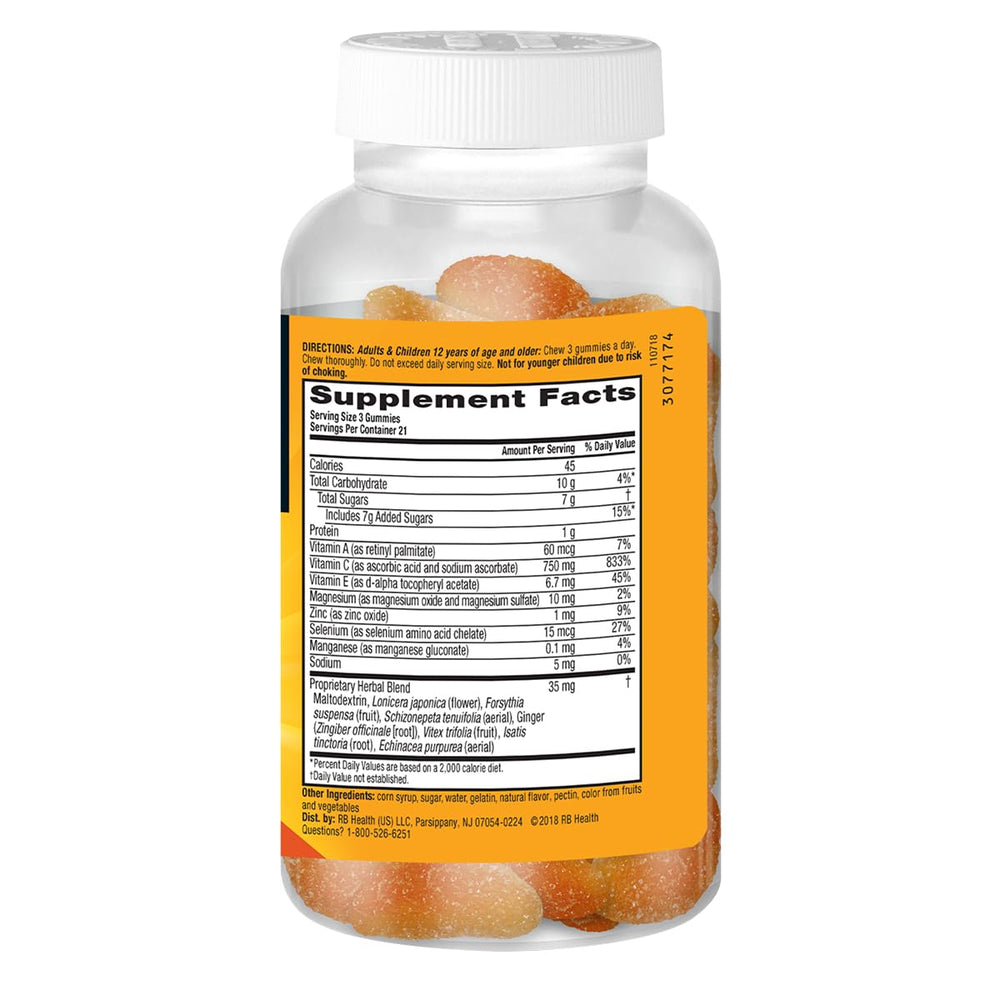 Airborne gluten-free label on gummy bottle for dietary choice