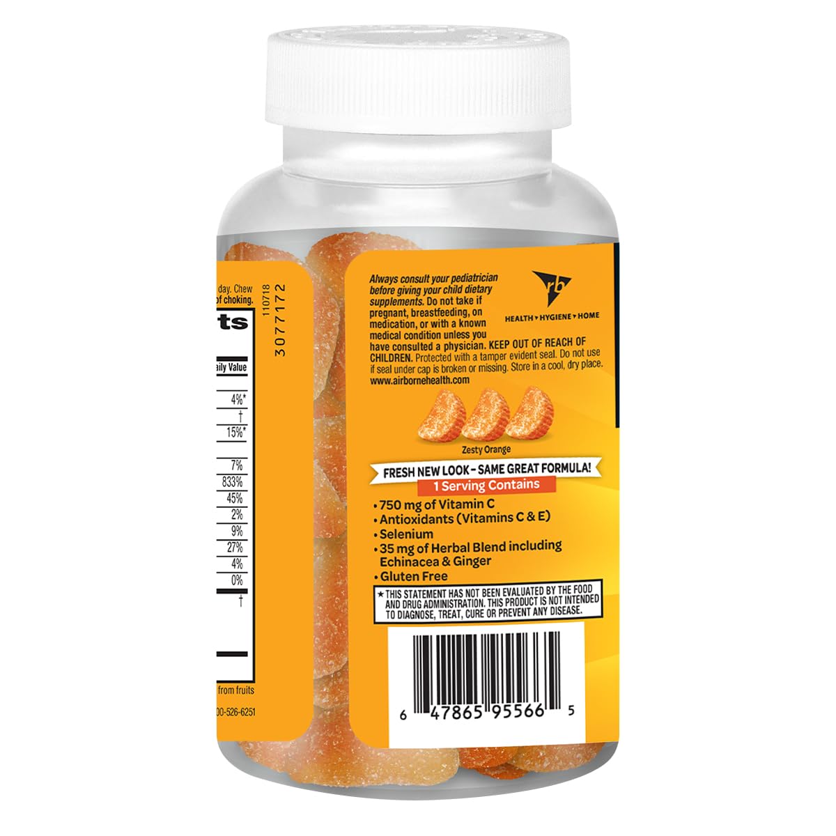 Airborne gluten-free label on bottle convenient for gluten-free lifestyles.