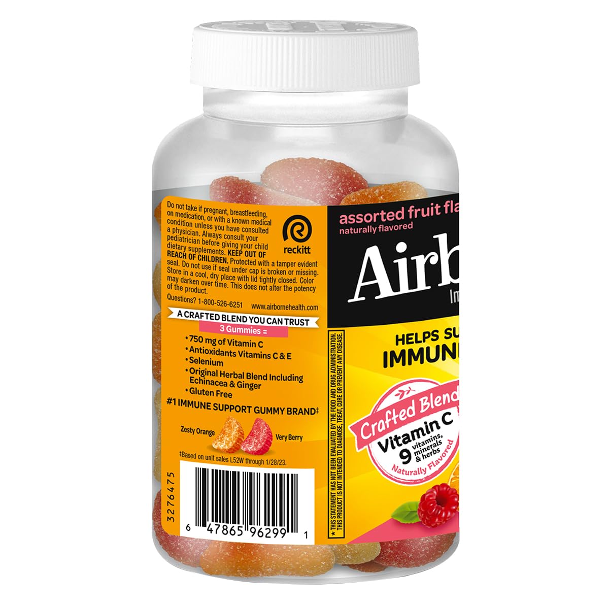 Airborne Gummies on hand demonstrates portable on-the-go use for busy mornings and travel.