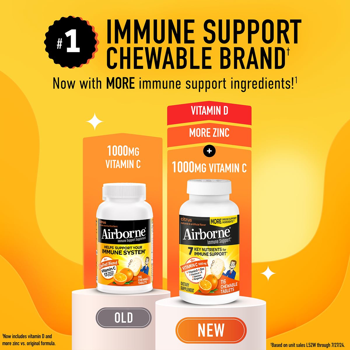 Airborne kid-friendly chews designed for ages 12+ with citrus flavor