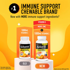 Airborne kid-friendly chews designed for ages 12+ with citrus flavor