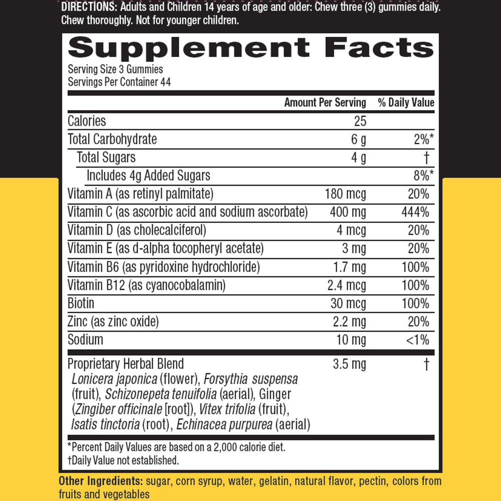 Airborne Selenium and Vitamin E icons on packaging