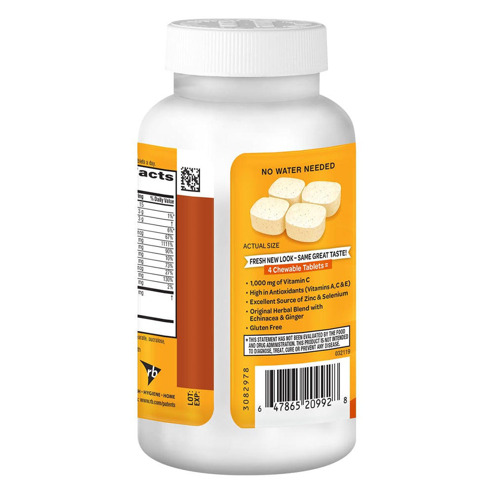 Airborne Vitamin C 1000mg per serving highlighted in the close-up