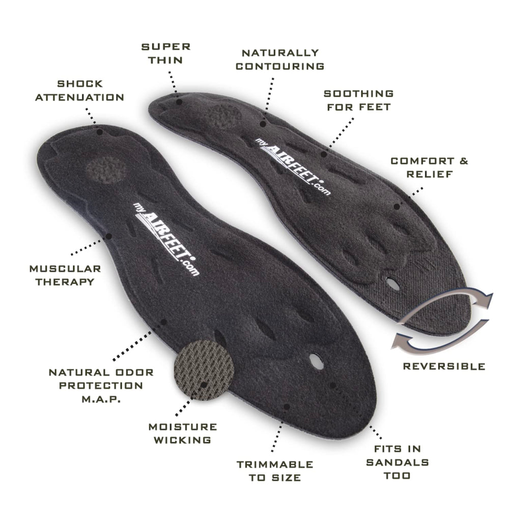AIRfeet Classic insoles inside a shoe deliver immediate underfoot relief.