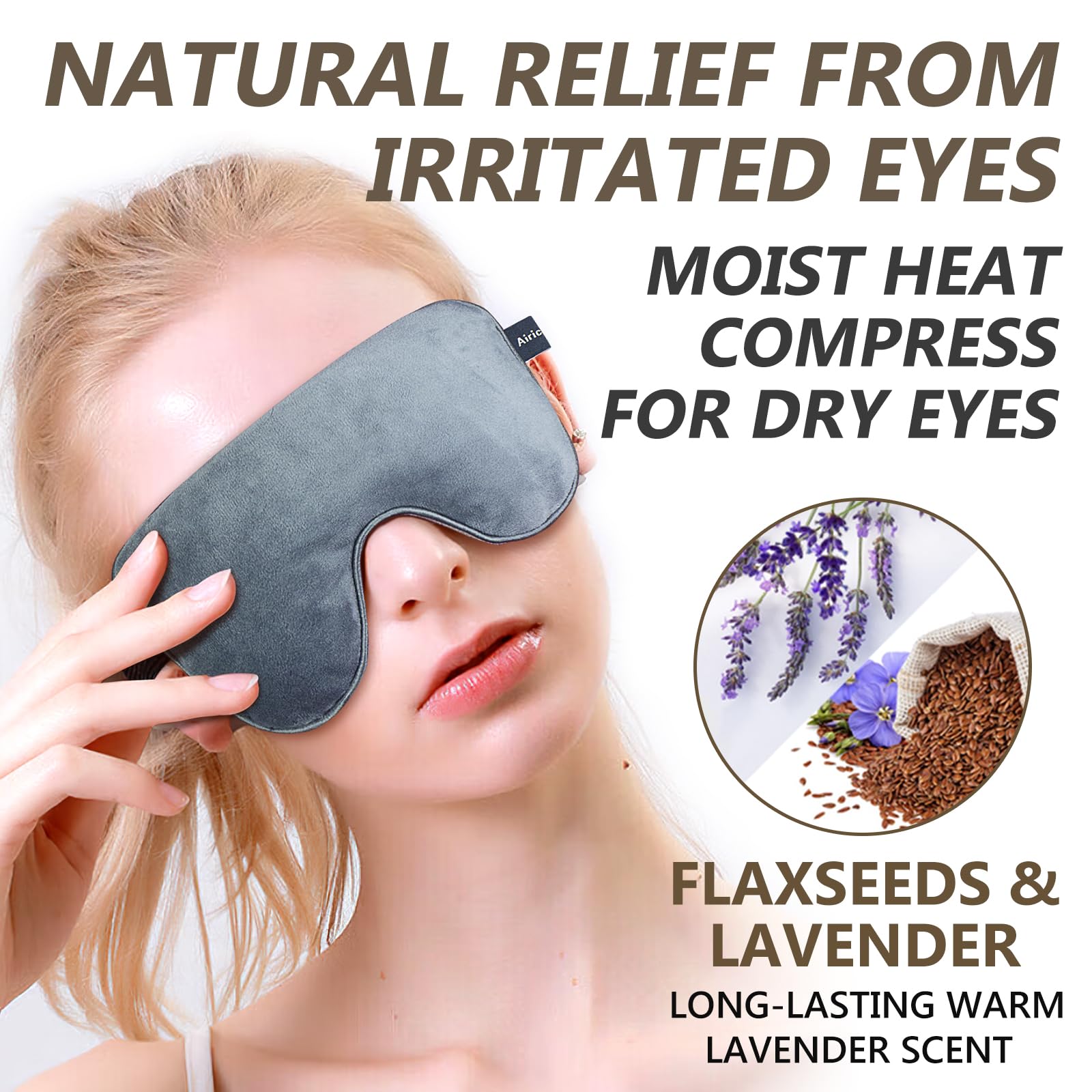 AiricePac eye mask double-side fabric Dutch Velvet side for extended heat
