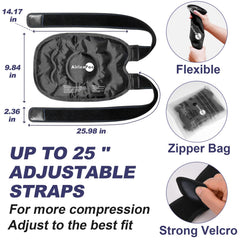 AiricePac knee wrap cooling on joints and tendons for pain relief.