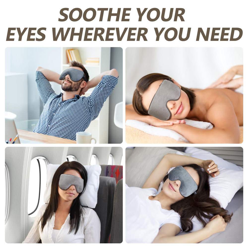 AiricePac microwave warmth eye mask in use for quick relief