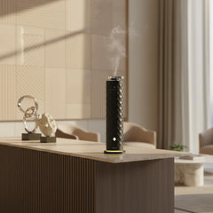 Airlux Lunar Classic 300 diffuser with ambient lighting creates inviting mood in living spaces.