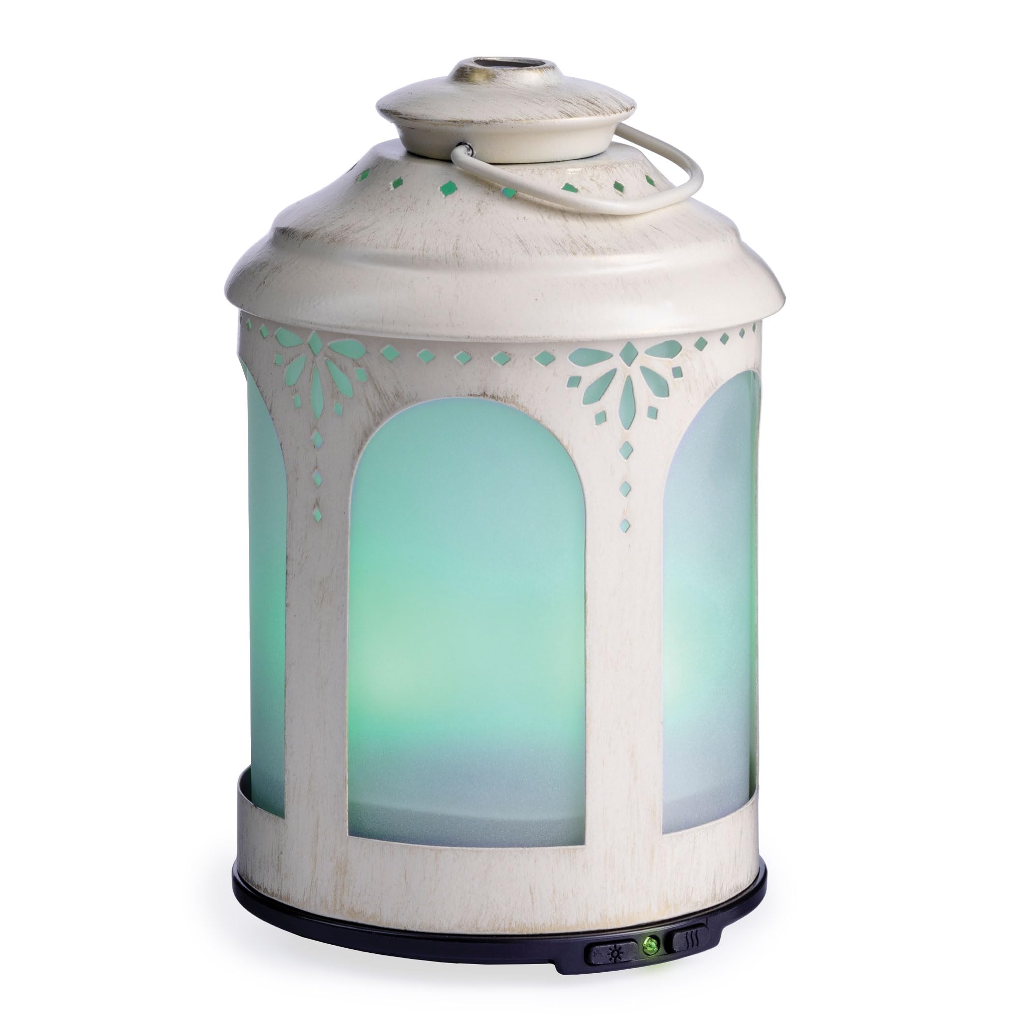 Airome Chelsea diffuser with warm glow through frosted glass for ambient lighting