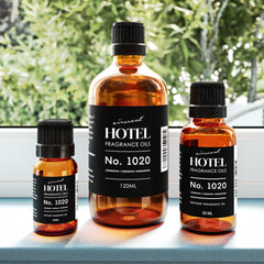 Air-Scent No. 1020 amber glass bottle close-up showing premium packaging