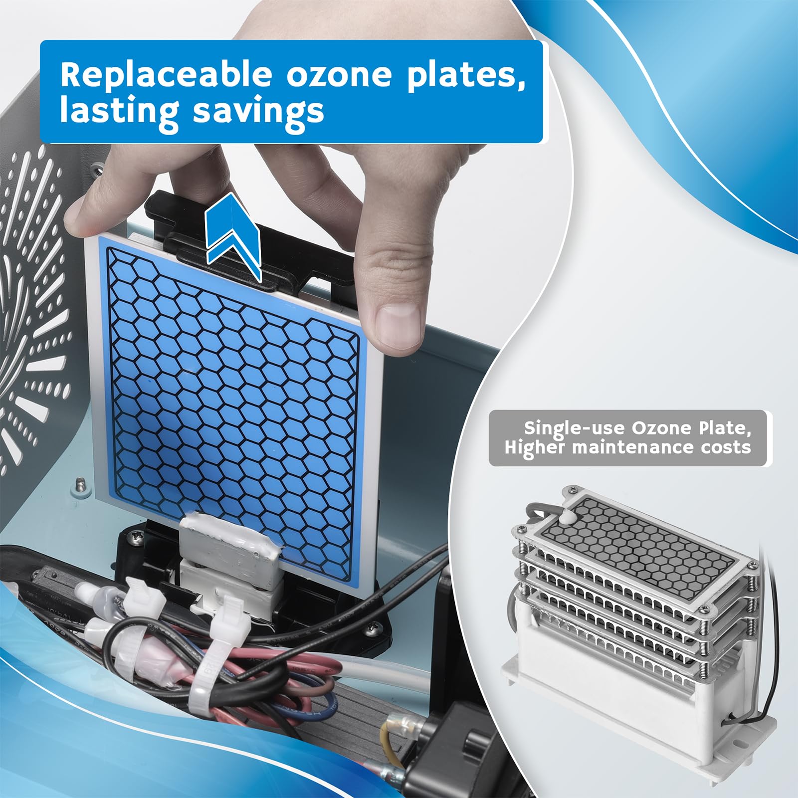 Airthereal honeycomb-structure plate highlights upgraded design for efficient ozone production.