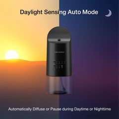 Airversa adaptive lighting diffuser matches daytime or nighttime ambiance.