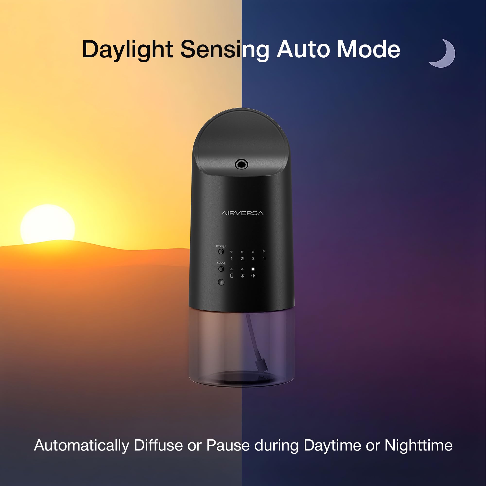 Airversa adaptive lighting sensor providing ambient glow for day or night use