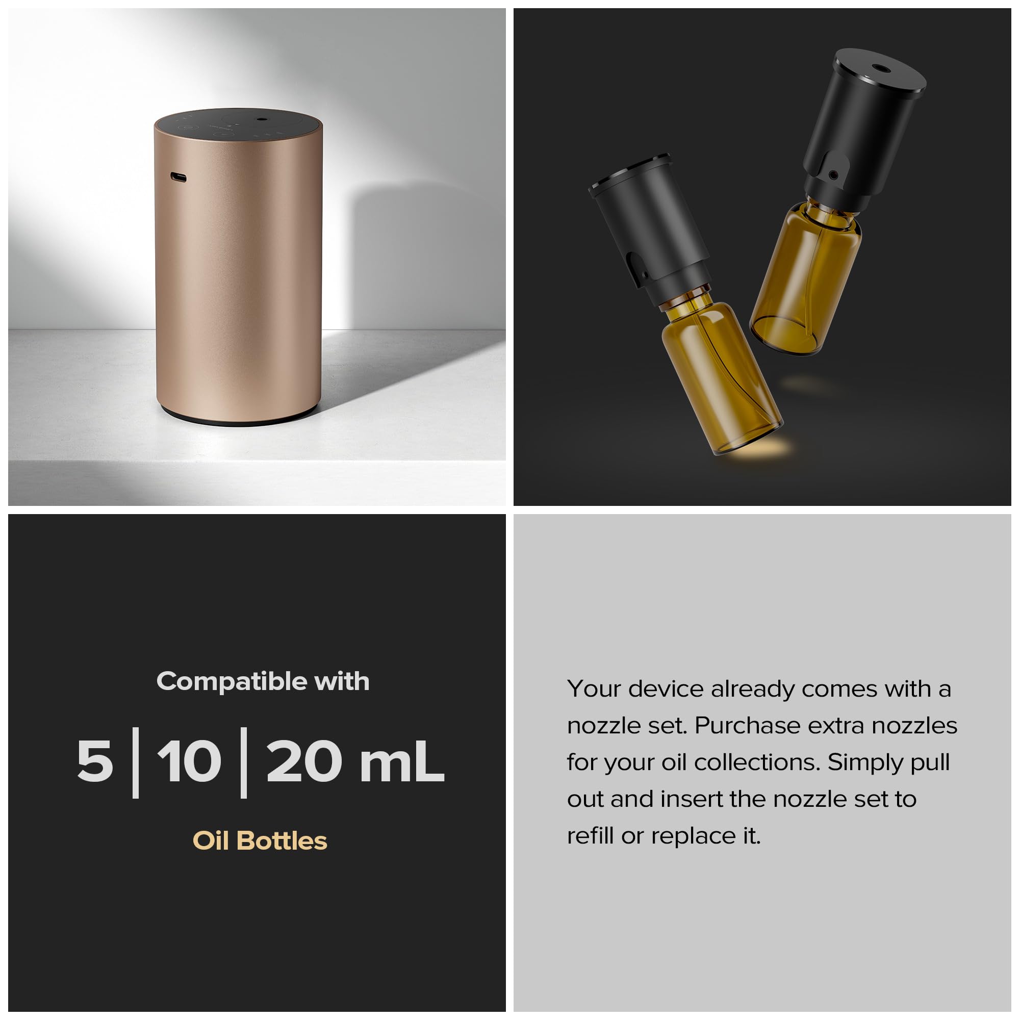 Airversa ADX compact cylindrical design fits car cup holders and small spaces.