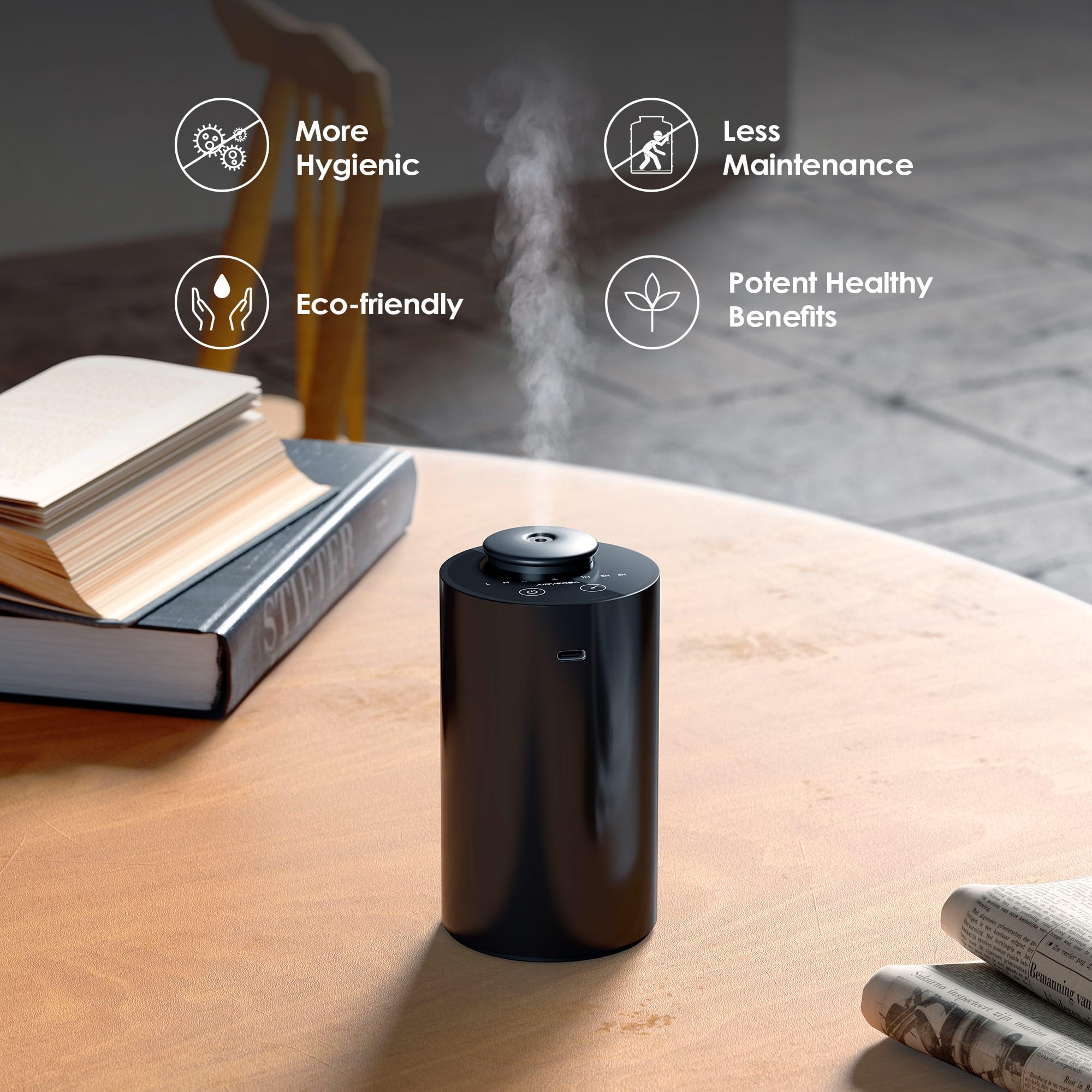 Airversa diffuser covering a 600 sq ft area for steady scent