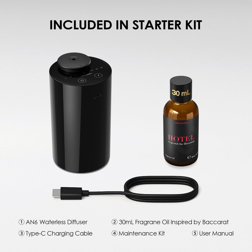 Airversa waterless diffusion operates without water for a clean aroma