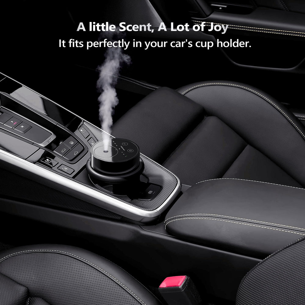 Airversa car diffuser fits securely in a cup holder.