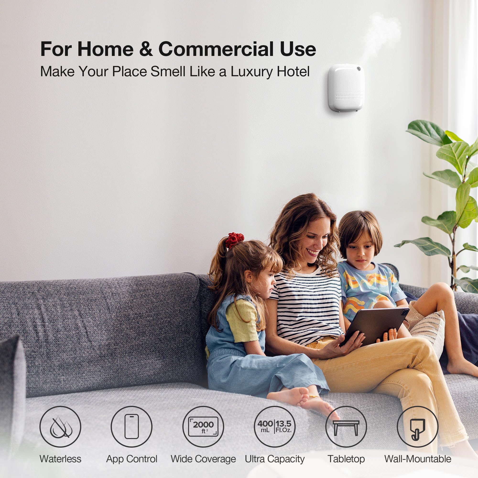 Airversa Sleekpoint app control interface enabling easy Bluetooth scheduling.