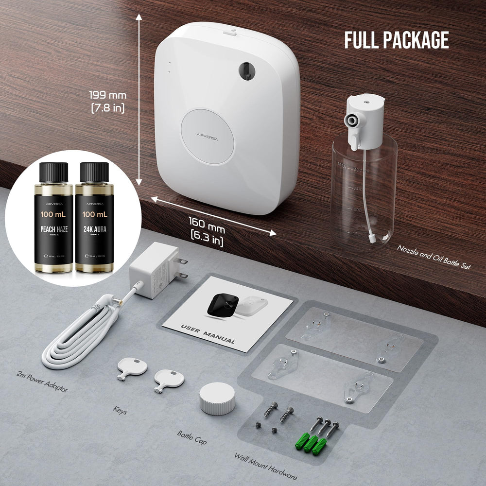 Airversa wall-mount tabletop diffuser option offers flexible placement.