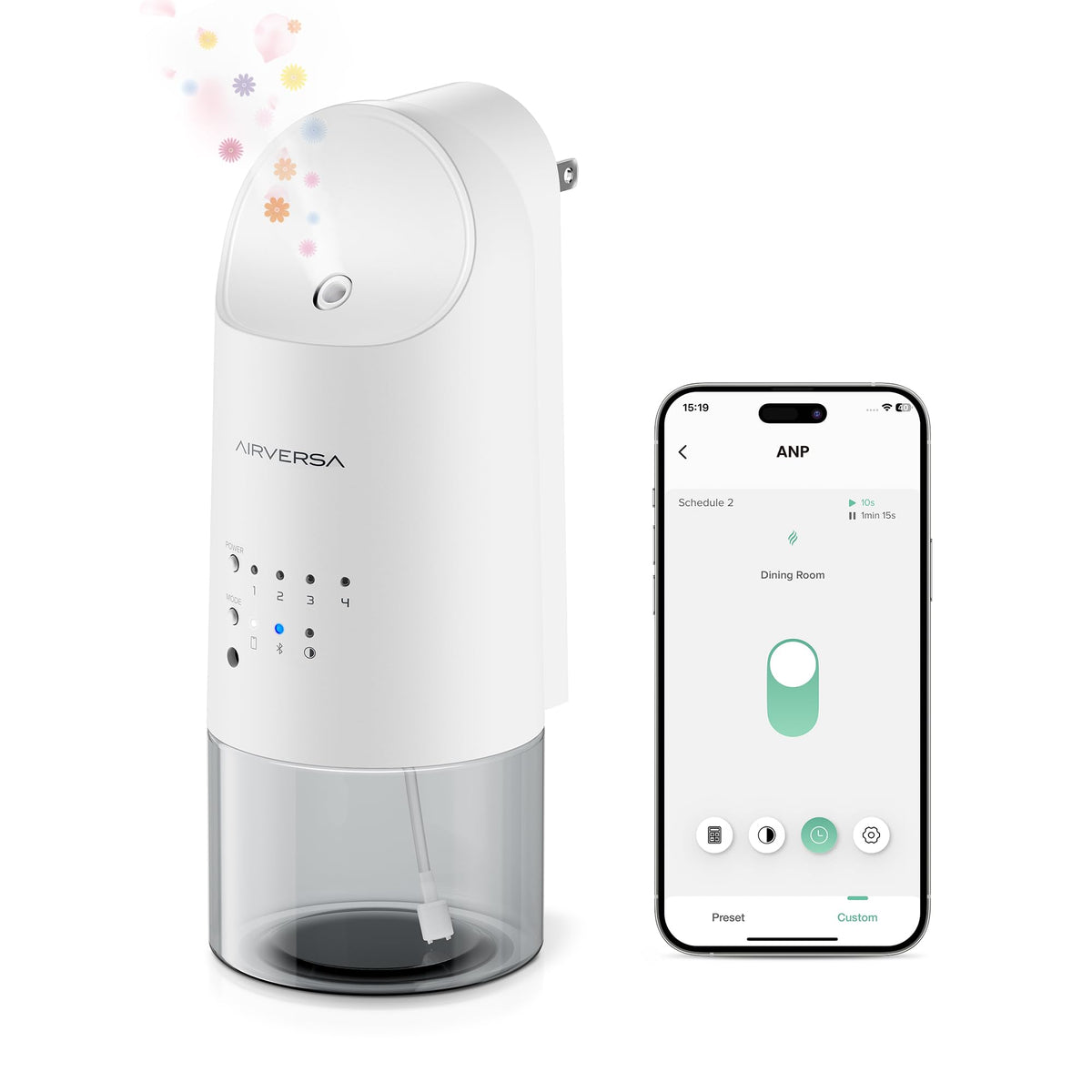 Airversa wall-plug diffuser 160ml ready for instant scenting in any room.