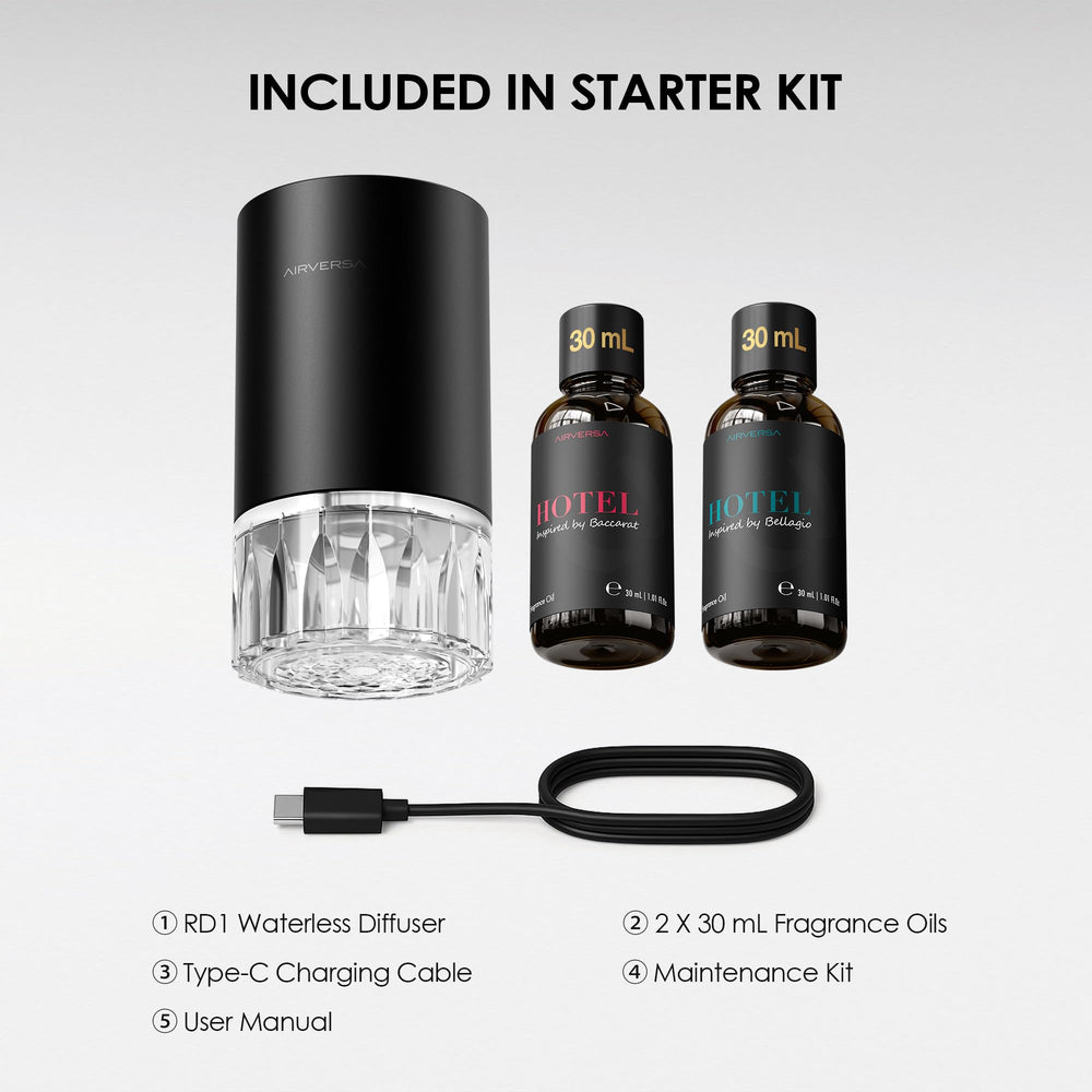 Airversa waterless diffuser demonstrates nano mist technology for safe, easy operation.