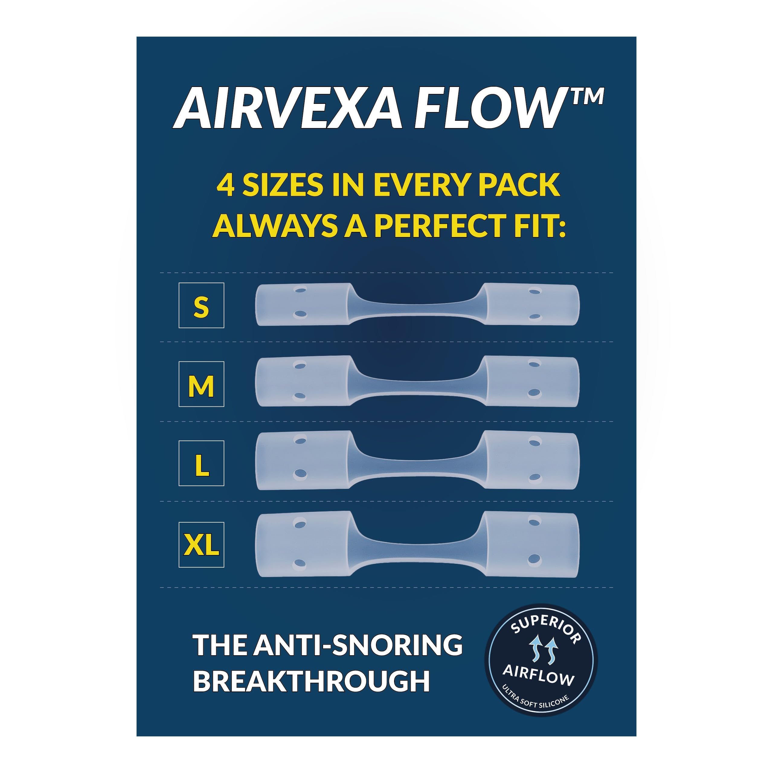 Airvexa Flow airvent system illustration showing enhanced nasal airflow