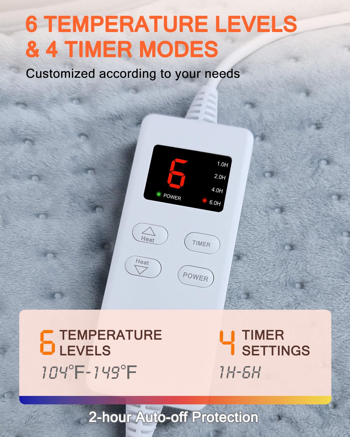 AiTechny control panel highlights multiple heat settings for tailored comfort