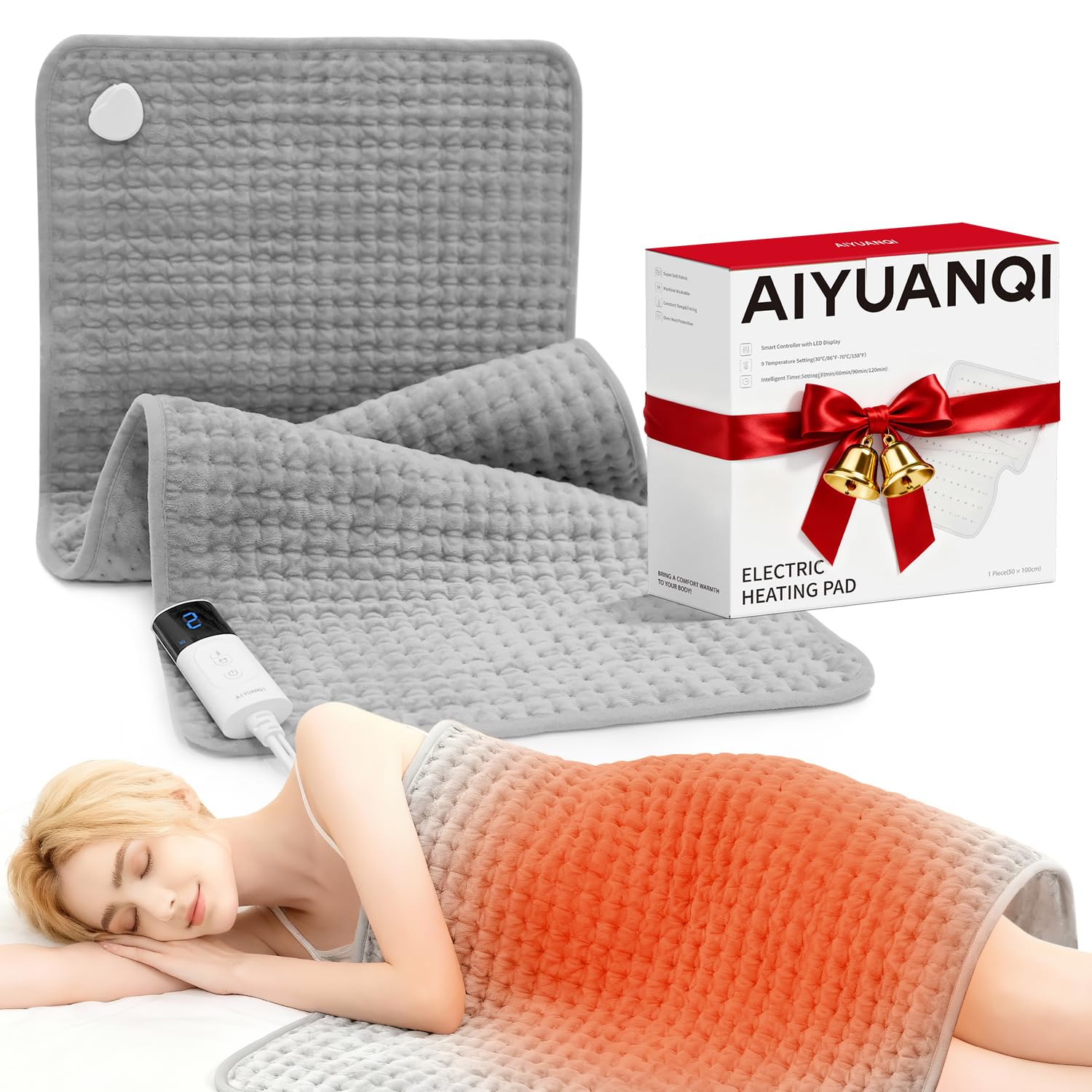 AIYUANQI electric heat pad delivers full body warmth for fast relief