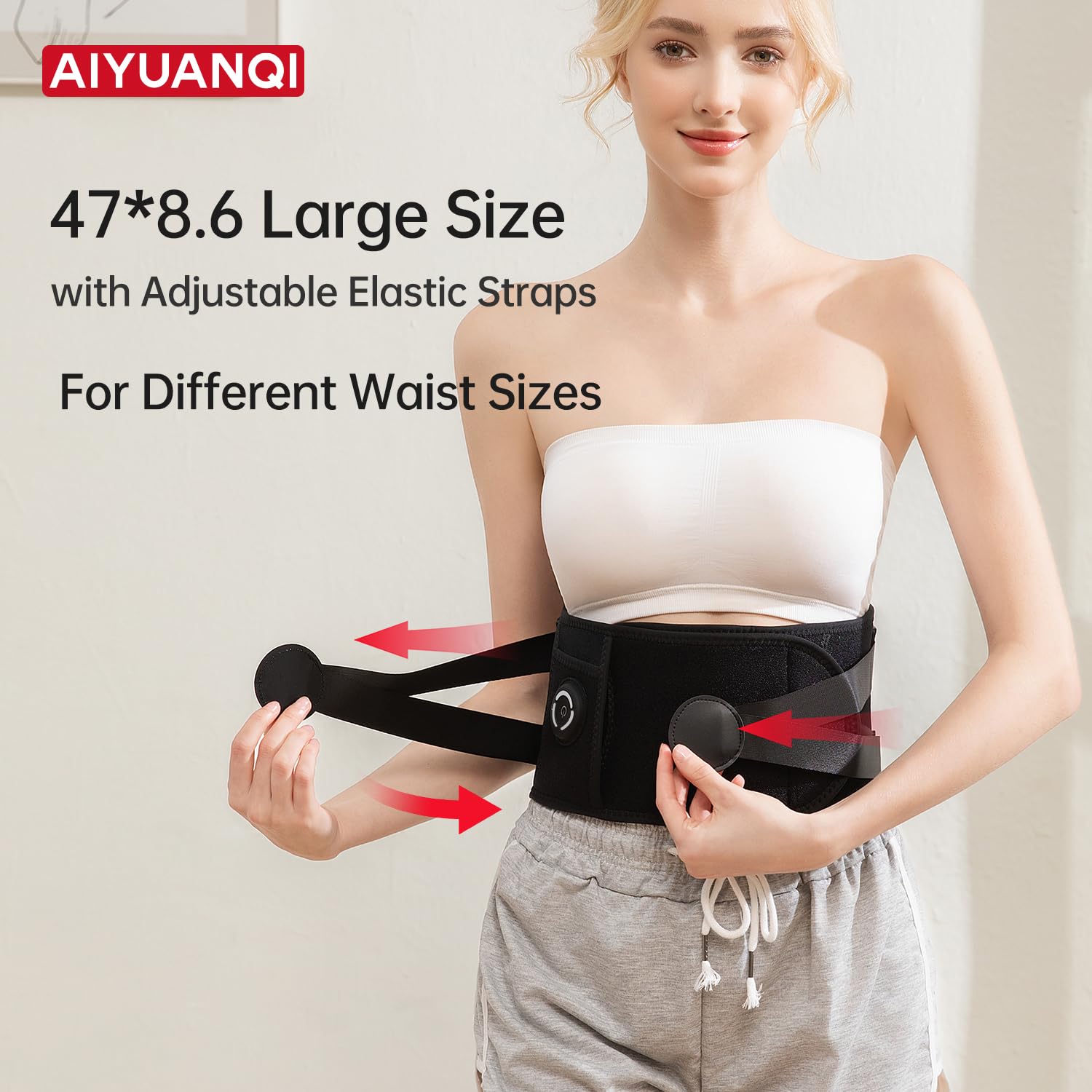 AIYUANQI ergonomic adjustable strap ensures a secure fit around the waist.