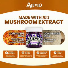 AJEVIO grape gummies packaging highlights plant-based energy for busy days