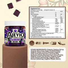 AJEVIO grape gummies close-up texture and hint of sweetness