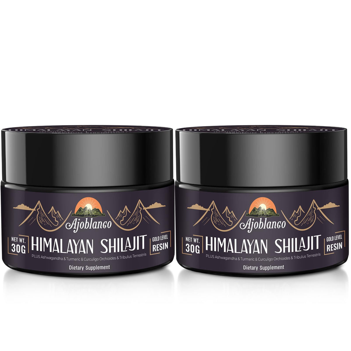 Ajoblanco shilajit resin in amber jar showcases pure quality for daily energy.