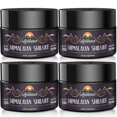 Ajoblanco Shilajit resin jar closeup showing purity for daily energy support.