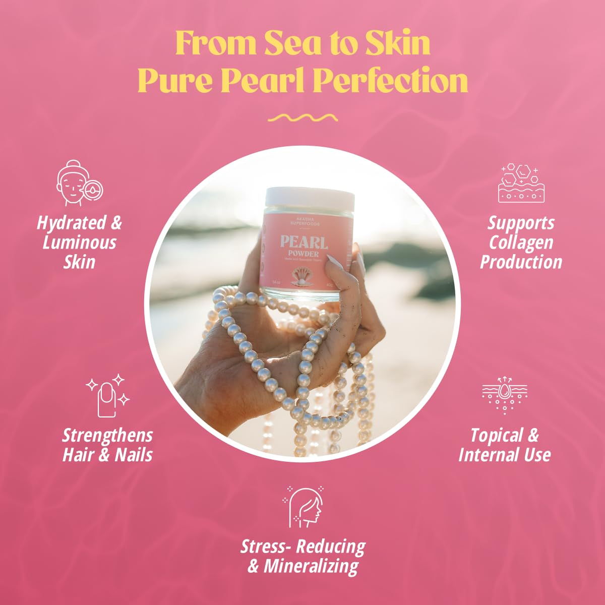 Akasha Pearl Powder spoon for precise measuring in routines