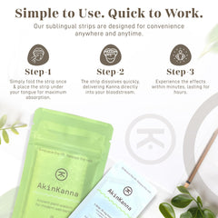 Portable foil pouch of AkinKanna Kanna strips for on-the-go use.