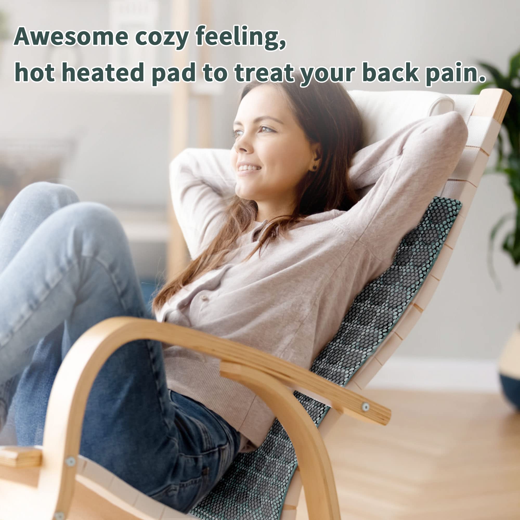AKK Jade Stone Heating Pad displays 12 heat levels for customizable comfort
