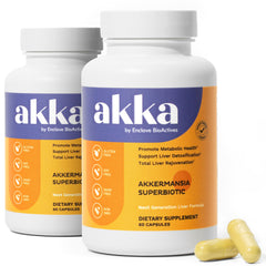 AKKA 2-pack liver cleanse bottle front shows convenient detox support for daily energy.