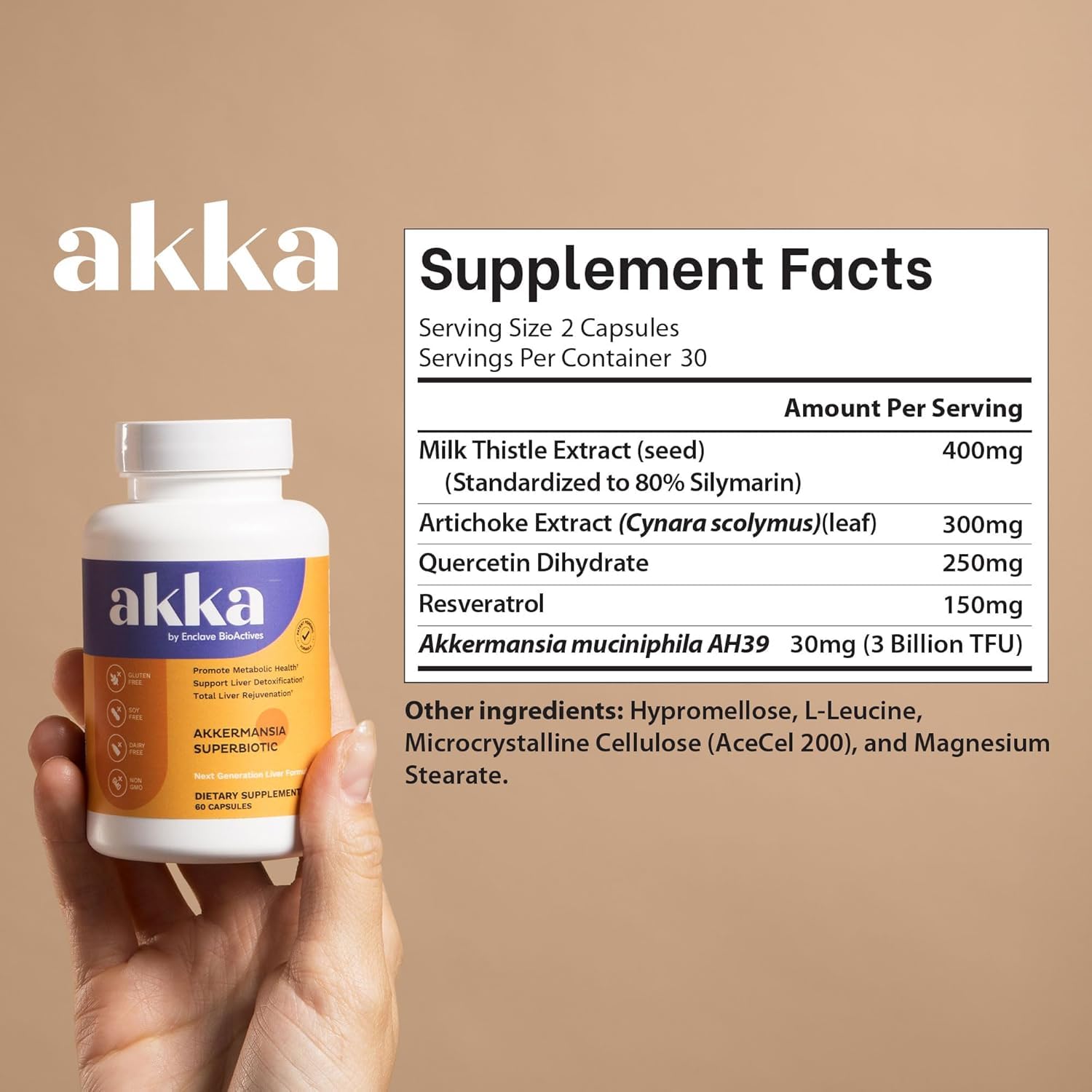 AKKA Liver Balance bottle pour demonstrates easy digestion support