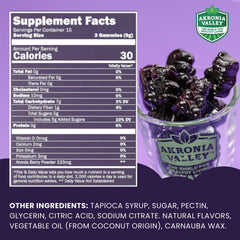 Aronia berry gummies texture close-up—soft chew with pleasant taste