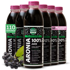 Akronia Valley Aronia juice bottle showing deep color and rich antioxidants.